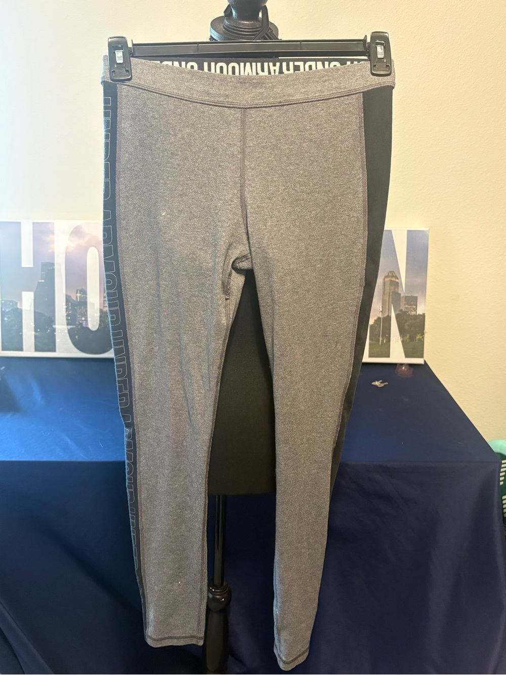 Grey Active Leggings with Side Logo
